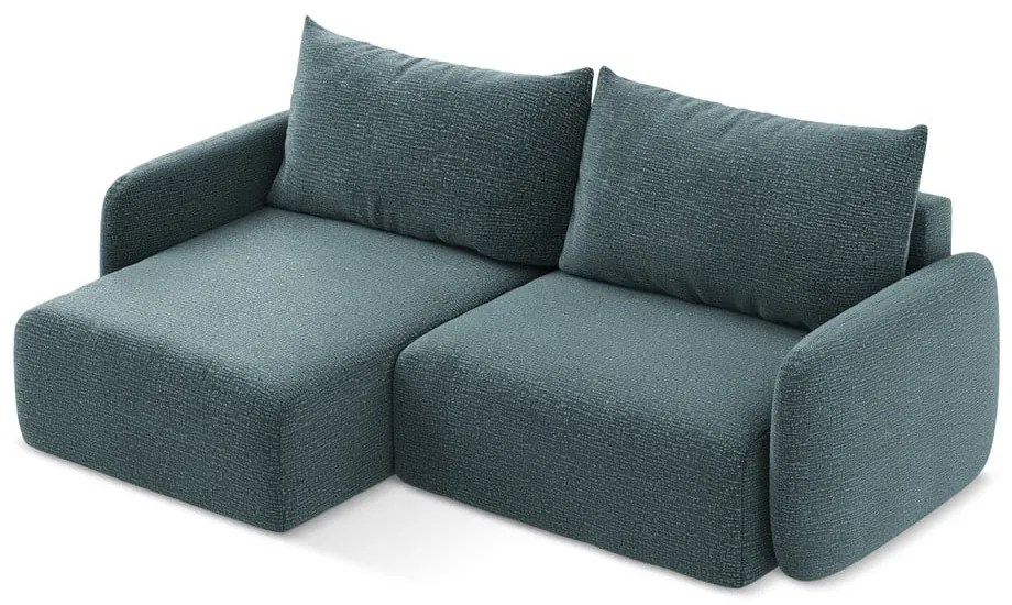 Tyrkysovomodrá rozkladacia/s úložným priestorom rohová pohovka (ľavý roh) Kalena – Makamii