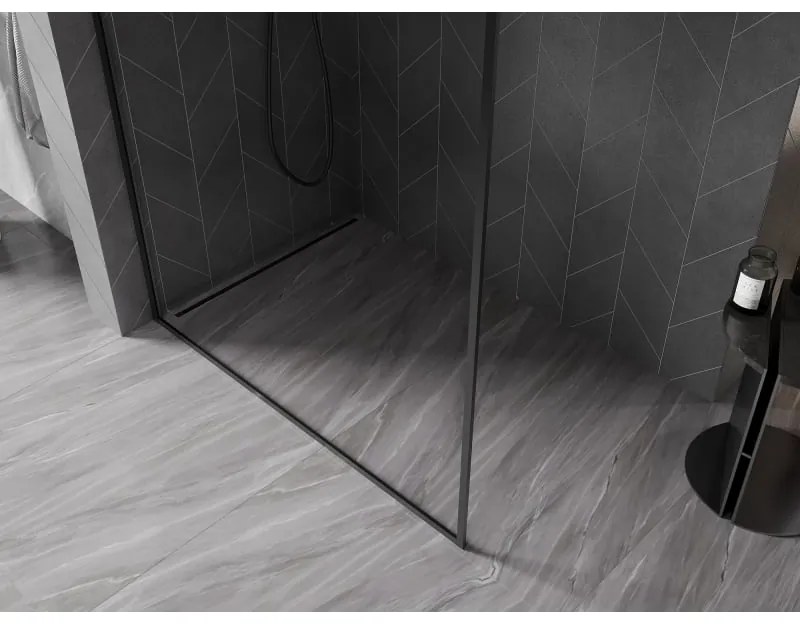 Mexen, Mexen Kioto-XF L sprchová stena s rámom 70 x 202 cm, priehľadná 10 mm, čierna - 800-070-174-70-00-XF