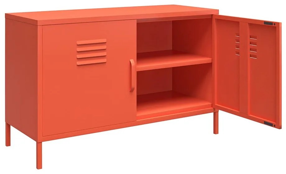 Oranžová kovová komoda Novogratz Cache, 100 x 64 cm