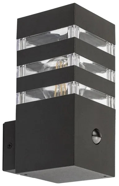 Rabalux 77025- Vonkajšie nástenné svietidlo so senzorom ANKARA 1xE27/12W/230V IP44