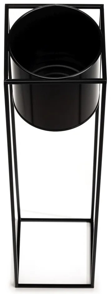 KOVOVÝ KVETINÁČ SO STOJANOM RING 100X23 CM ČIERNA