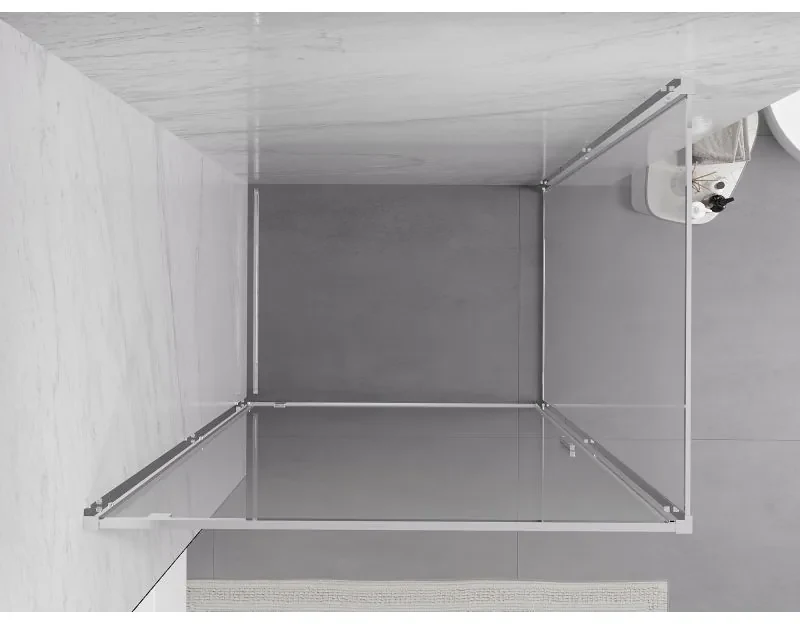 Mexen Exo, sprchovací kút s krídlovými dverami 90 x 80 cm, 6mm číre sklo, chrómový profil, 8181-090-080-01-00