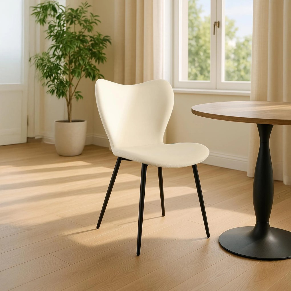 Jedálenská stolička Maika zamat - krémová