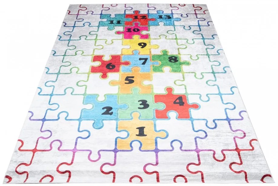 Detský koberec s motívom farebného puzzle Šírka: 80 cm | Dĺžka: 150 cm