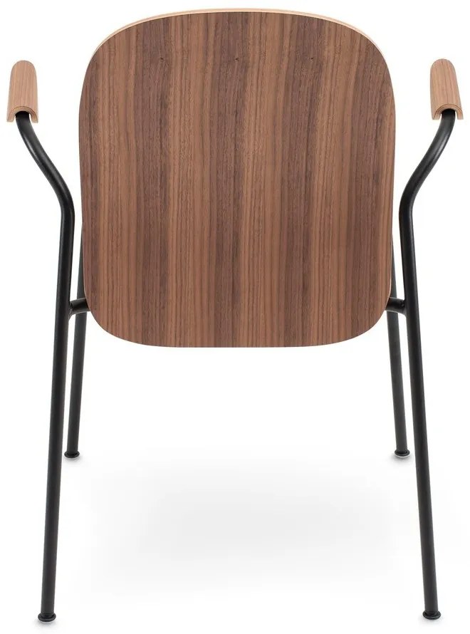 Koňakovohnedé/v prírodnej farbe jedálenské stoličky v súprave s podrúčkami/stohovateľné 2 ks v dekore orecha Book – Gazzda