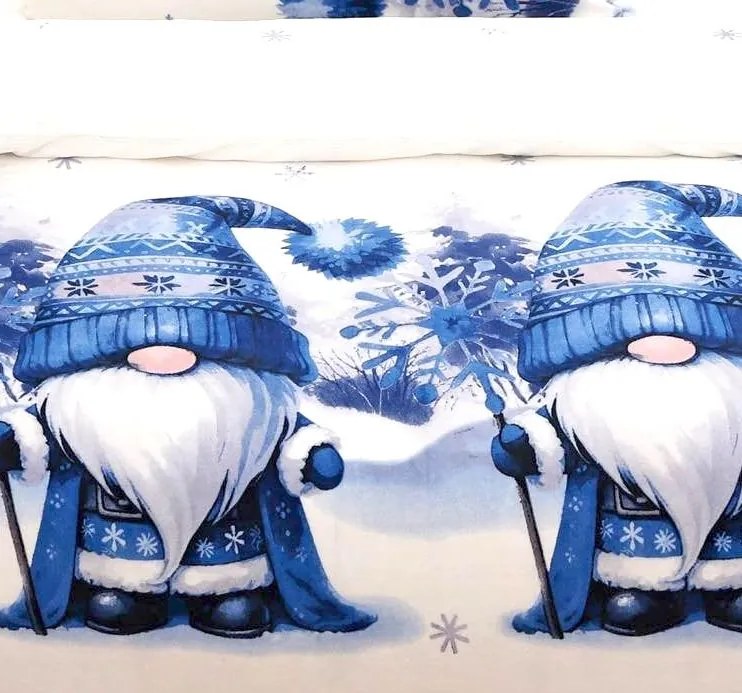 Jemné mikroplyš obliečky Homa LEVINA BLUE GNOMS 140x200 cm