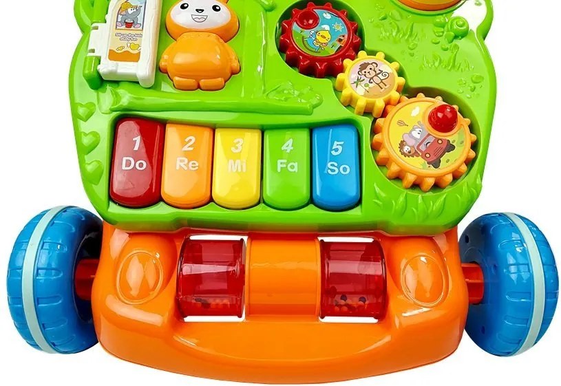 LEAN Toys Vzdelávacie detské chodítko s pianom