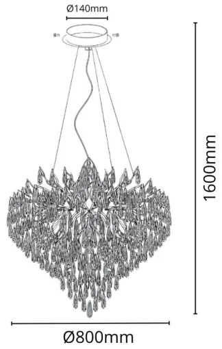 Krištáľový luster na lanku 12xG9/40W/230V zlatá