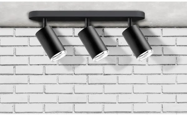 Kúpeľňové bodové svietidlo TURYN 3xGU10/10W/230V IP44 čierna