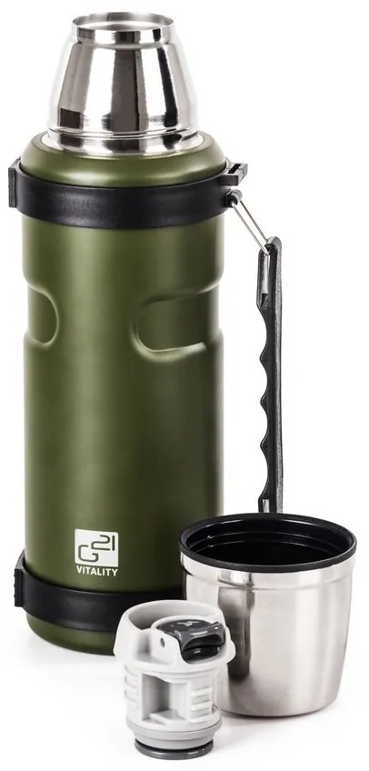 Termofľaša G21 na pitie, 1000 ml, zelená s rukoväťou 60022404