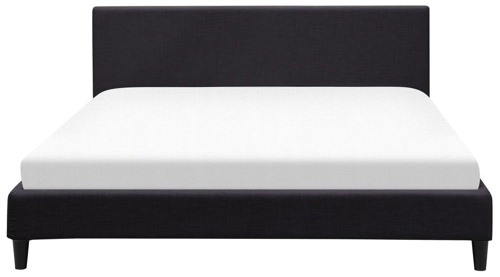 Čalúnená posteľ s bielym LED osvetlením 180 x 200 cm čierna FITOU Beliani