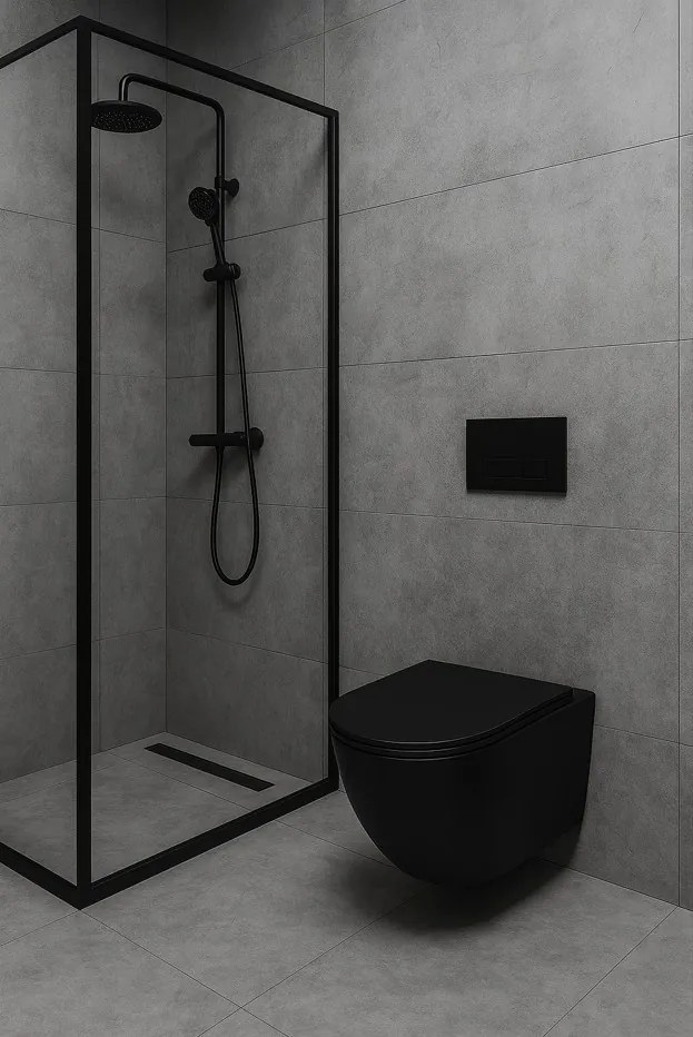 Erga Lily+, závesná WC misa 490x370x365mm, Rimless Tornado 2 + toaletné sedadlo s pomalým zatváraním, čierna matná, ERG-V03-LILY-TO2-BK