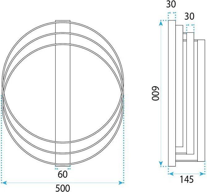Toolight Toolight, LED stropné svietidlo, 60cm, 70W, 4000K, 3000lm, SWE058-C, čierna matná, OSW-20158