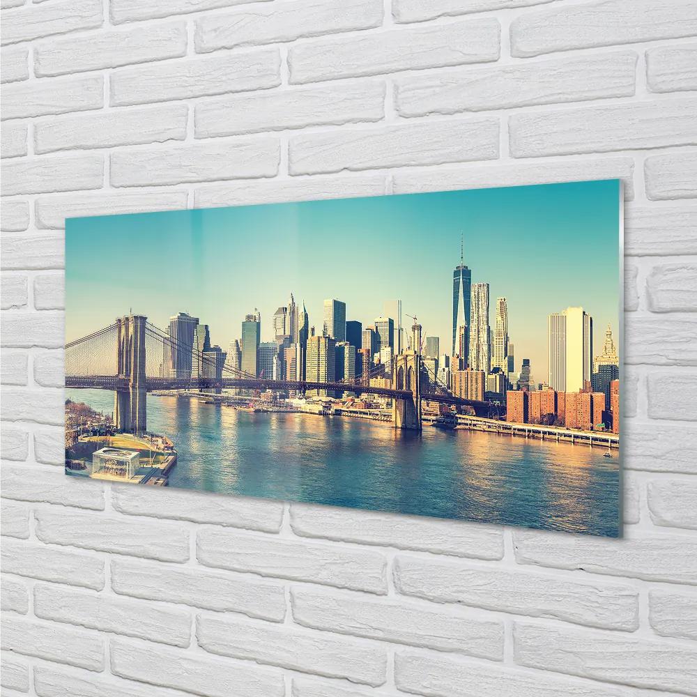 Obraz na akrylátovom skle Panorama bridge river 100x50 cm