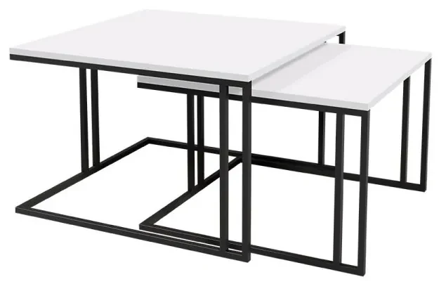 Set dvoch konferenčných stolíkov Froyw, Farba: Čierna/arktická biela