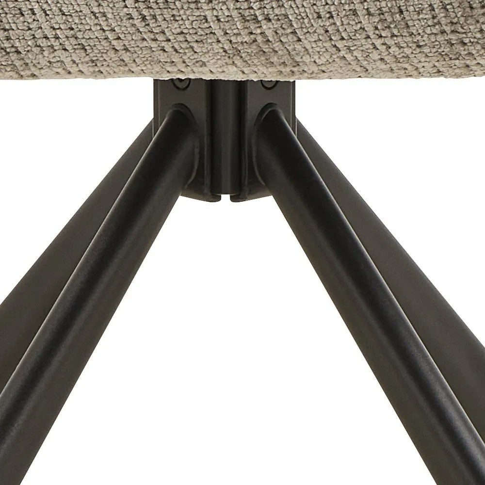 Svetlosivé čalúnené jedálenské kreslo s podrúčkami Graham – Actona