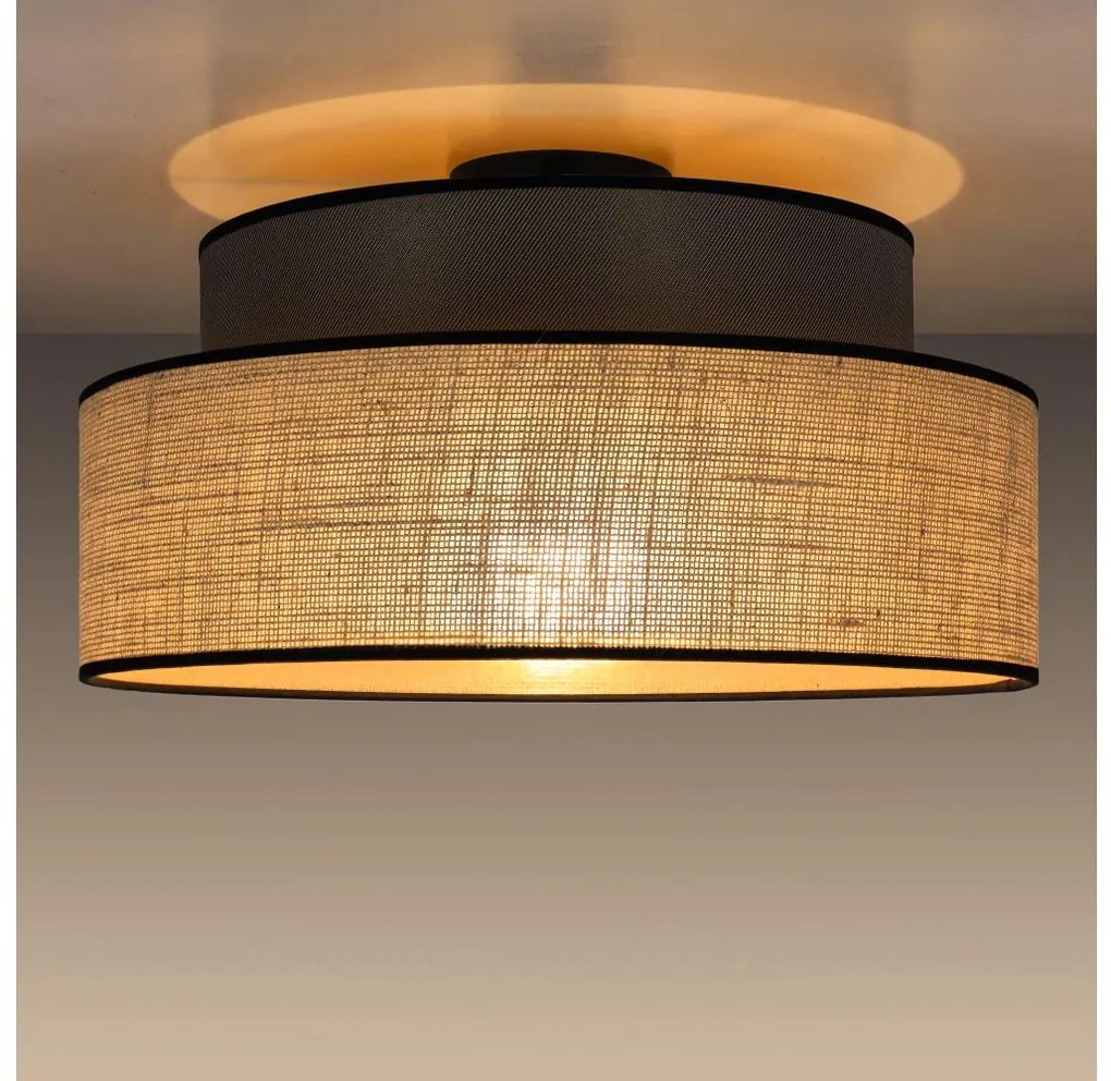 Stropné svietidlo BOHO 1xE27/60W/230V pr. 40 cm hnedá/béžová