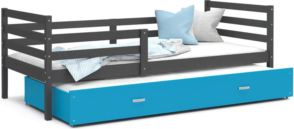 GL Racek P2 posteľ s prístelkou Color sivá - viac farieb Farba: Modrá, Rozmer: 190x80