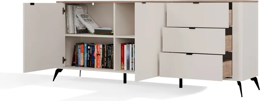 Komoda CORDOBA 2D3S kašmír/dub Castello