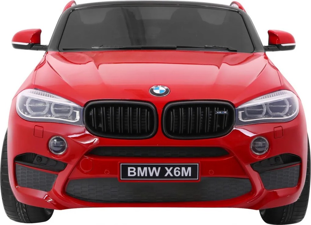 Ramiz Elektrické autíčko BMW X6M XXL pre 2 deti lakované červené SUV + diaľkové ovládanie + ekokoža