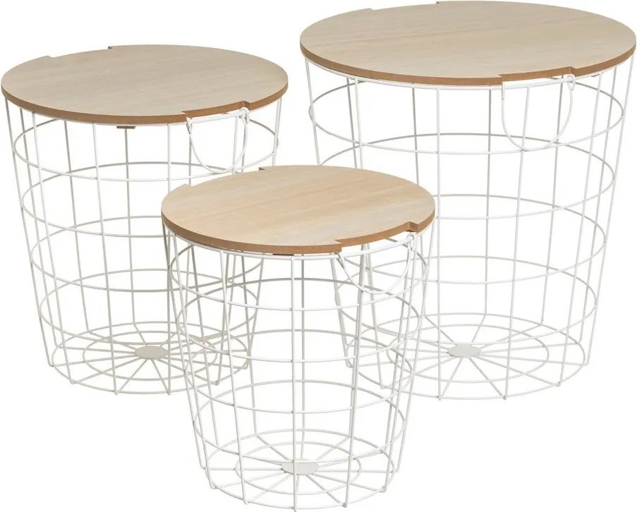 Okrúhle odkladacie stolíky v súprave 3 ks 39x39 cm – Casa Selección