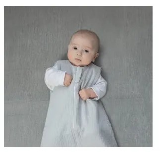 Obojstranný ľahký mušelínový spací vak Petrol 4 – 24 mesiacov M