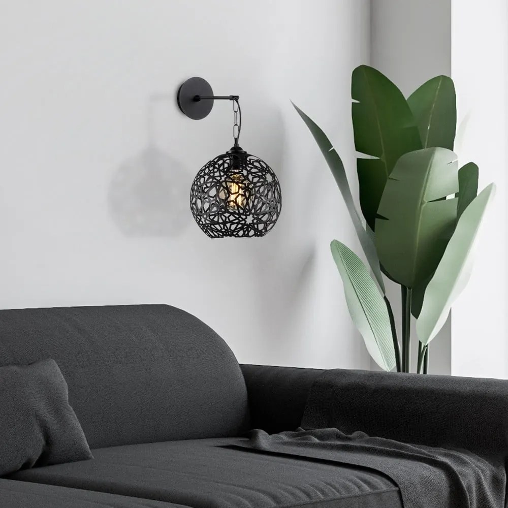 Čierne nástenné svietidlo ø 25 cm Fellini – Opviq lights