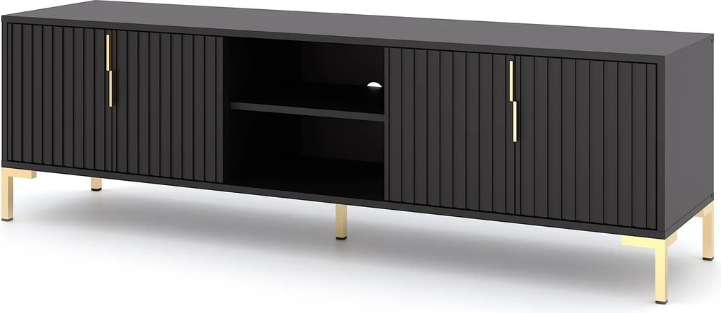 TV stolek Flinn 165 cm černý/zlatý