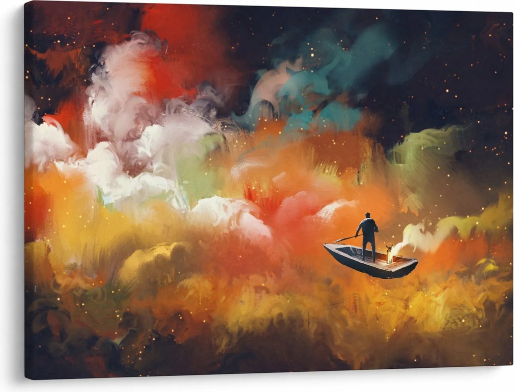 Obraz - Muž plaviace vesmírom (70x50 cm)