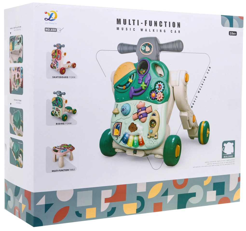 Interaktívna hračka 5 v 1 pre deti od 18 m+ chodítko,, kolobežka, stôl, senzorická doska ZDN.658