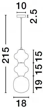 LED zeleno-modré dizajnové svietidlo Clio 2