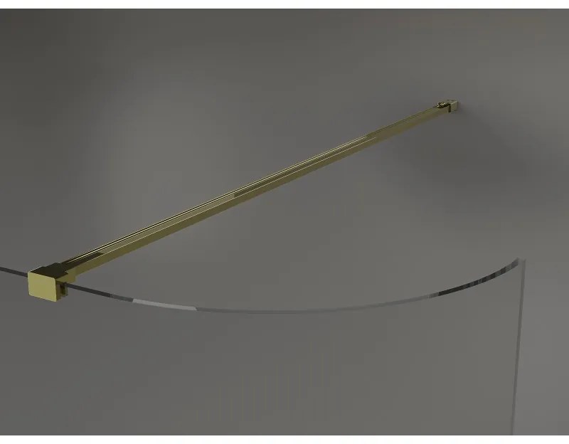 Mexen Kioto, zaoblená sprchová zástena 80 x 200 cm, 8mm číre sklo, zlatý profil, 800-080-101-50-06
