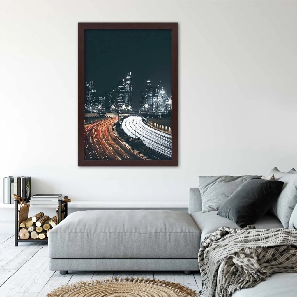 Gario Plagát Noc vo veľkomeste Farba rámu: Bez rámu, Rozmery: 70 x 100 cm
