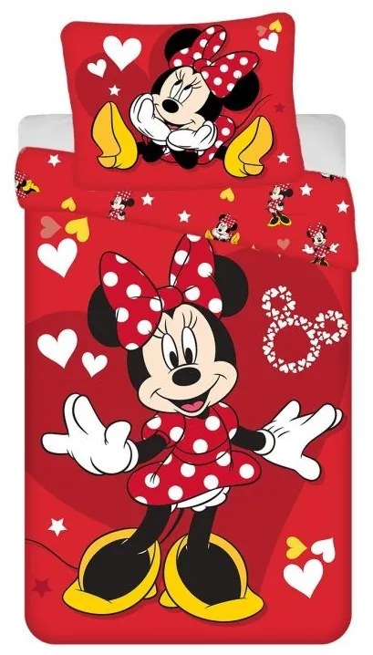 JERRY FABRICS Obliečky Minnie Red heart Bavlna, 140/200, 70/90 cm