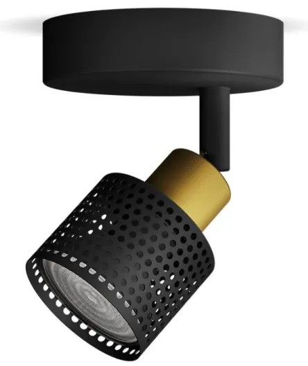 Philips - Bodové svietidlo NIALL 1xGU10/5W/230V čierna/mosadz