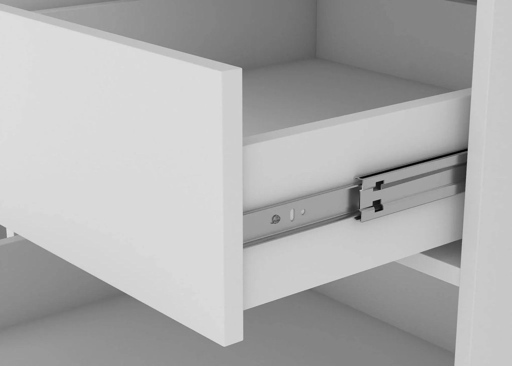 Šatníková skriňa 232 cm Belini čierny mat / dub wotan s posunými dverami zrkadlom a zásuvkami MBP SZP8/0/1B/2DW1L/0/KLP
