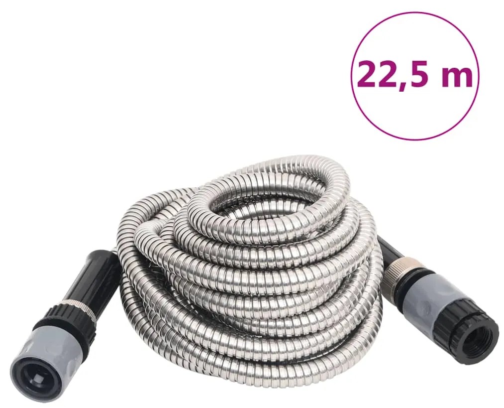 Záhradná hadica s tryskou, strieborná 0,6" 22,5 m, oceľ 154512