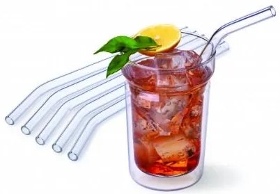 SIMAX ZAKRIVENÁ SKLENENÁ SLAMKA 20CM SADA 6 KS