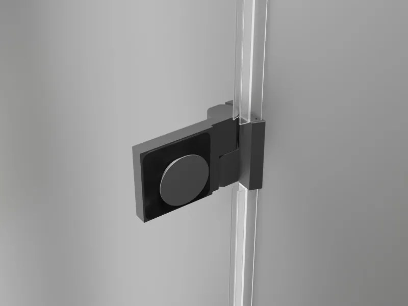 Mexen Lunar-B, výklopný sprchový kút ľavý 70 x 70 cm, 8mm číre sklo, grafitový profil, 832-070-070-95-00-L