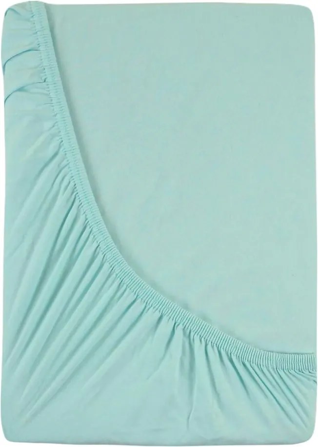 Kvalitex Luxusné bavlnené JERSEY prostieradlo s lycrou 180x200 cm - mentolová