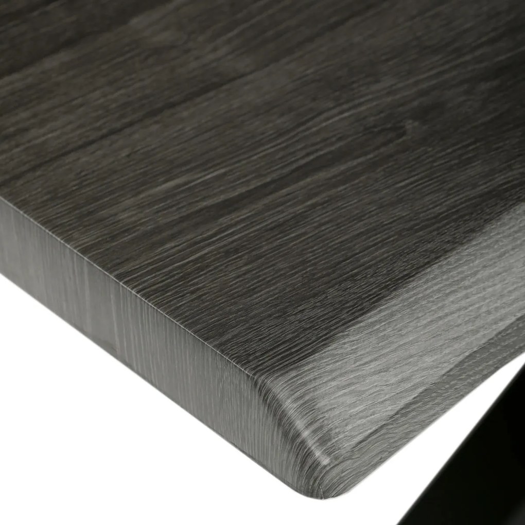 Autronic - Stůl jídelní, 180x90x75 cm, MDF deska, dekor šedý dub, kovová noha ve tvaru hvězdy, černý lak - HT-F4618 GREY AKCE