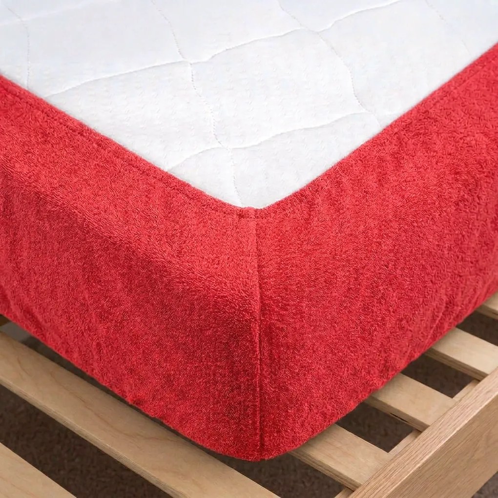 4Home froté prestieradlo IDEAL červená, 90–100 x 200 cm, 90–100 x 200 cm