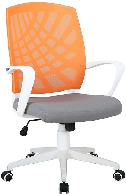 TEMPO KONDELA Vidal kancelárska stolička s podrúčkami sivá / oranžová / biela