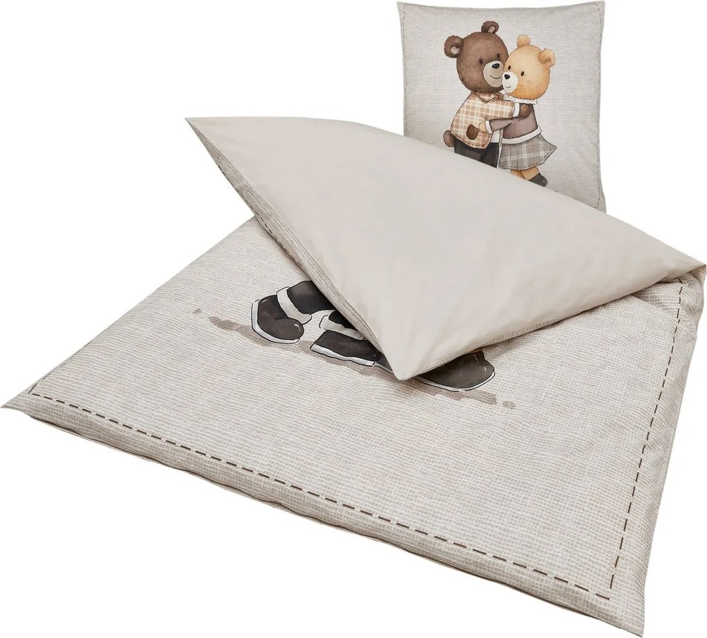 Detské obliečky z Renforcé bavlny TEDDY HENRY béžové Rozmer obliečky: 80 x 80 cm | 135 x 200 cm