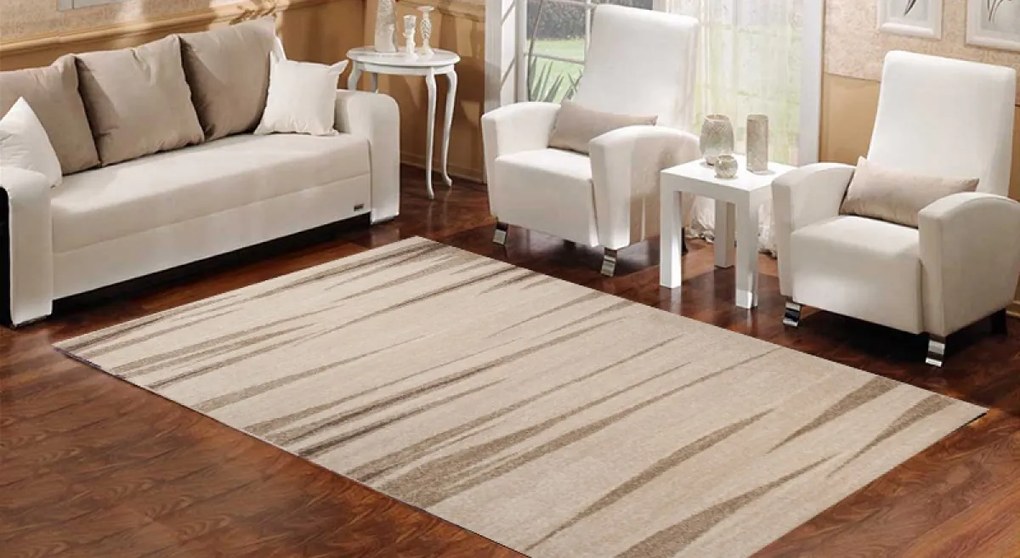 TA Koberec 3436A BÉŽOVÉ SÁRÍ 3UX Rozmer: 200x290 cm