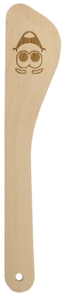 AMADEA Drevená obracačka s tvárou, masívne drevo, dĺžka 30 cm