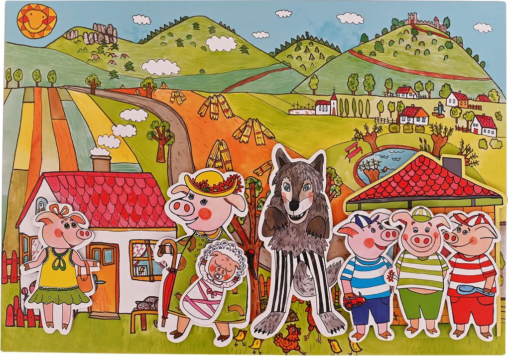 MARIONETINO – Bábkové divadlo: O troch prasiatkach a o kozliatkach (15 bábok, 2 rozprávky)