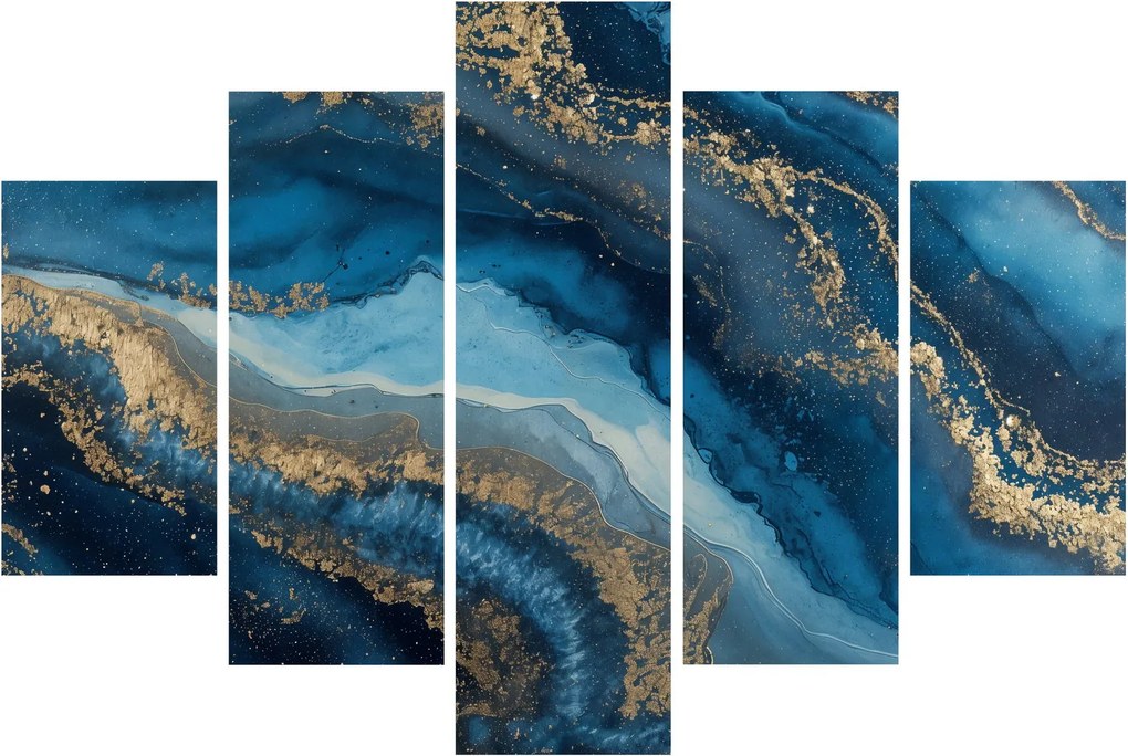 Obraz - Modrá mramorová abstrakcia (150x105 cm)