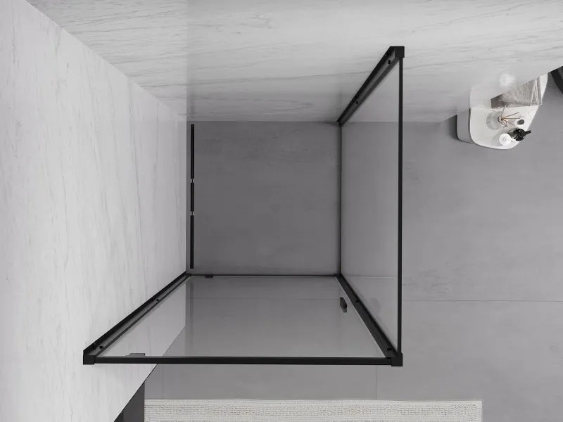 Mexen Exo sprchový kút výklopný 100 x 100 cm, transparentný, čierny - 8181-100-100-70-00