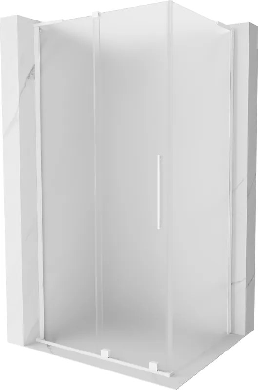 Mexen Velar L, sprchový kút s posuvnými dverami 110 x 90 cm, 8mm sklo námraza, biela matná, 871-110-090-33-20